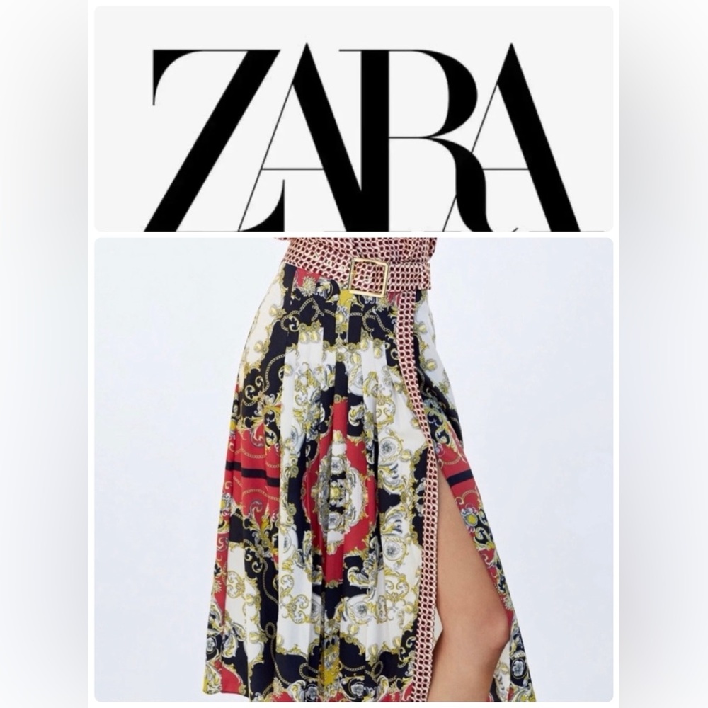 ZARA MIDI Skirt Versace Style Pattern